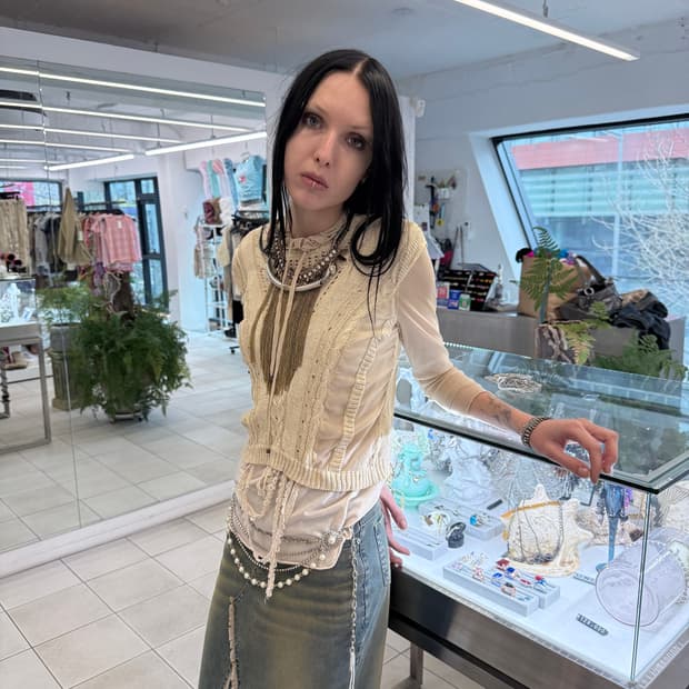 seethrough knit top