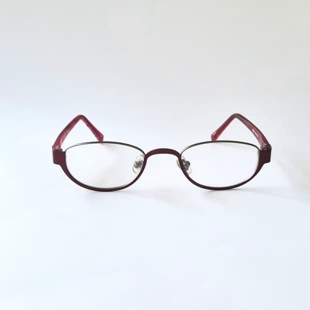 데드스탁 지적인 무드 와인 컬러 타원형 안경테 650