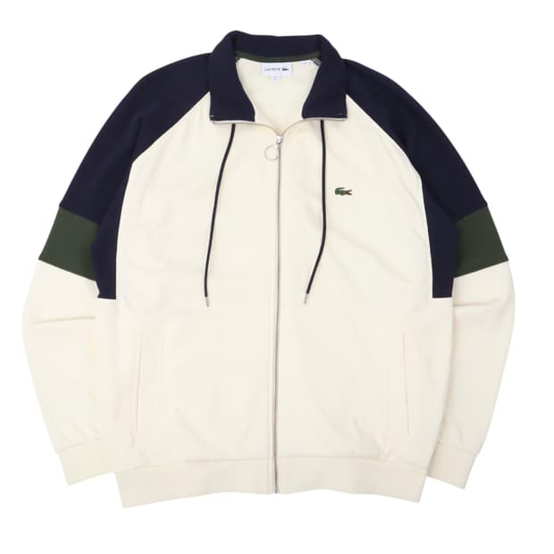 라코스테 배색 코튼 집업 자켓