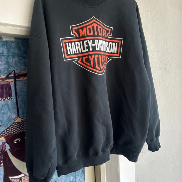 빈티지 할리데이비슨 실드로고 스웻셔츠