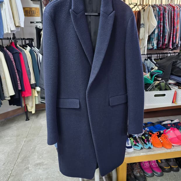 시스템 네이비색 캐시미어 롱코트 (1232)
