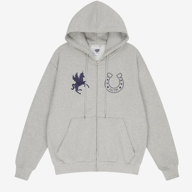 러브이즈트루 후드집업 그레이 