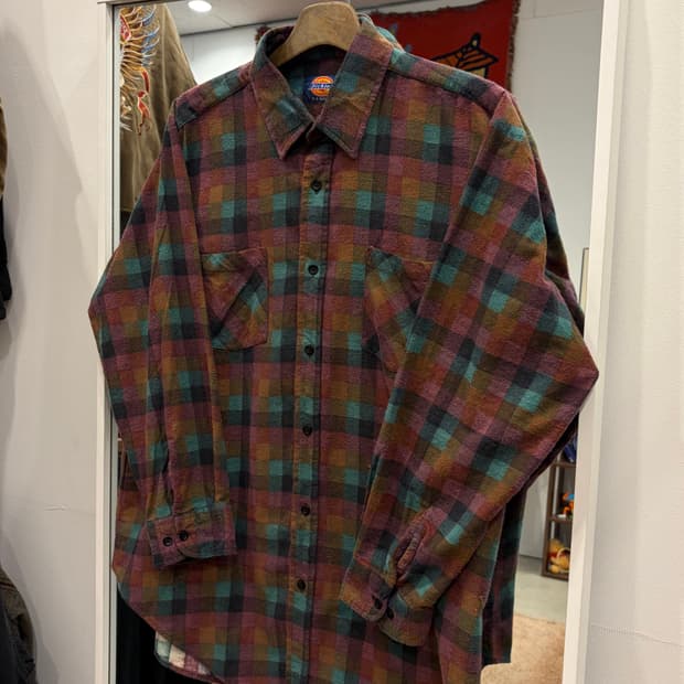 90s Dickies 디키즈 플란넬 체크 셔츠
