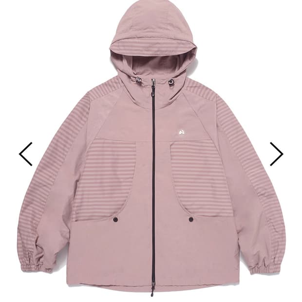 허그유어스킨) Stripe wind-breaker (Ash pink)