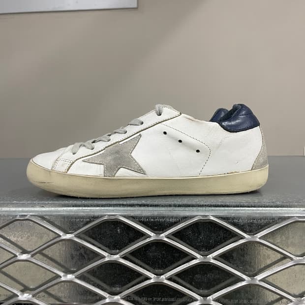 골든구스 슈퍼스타 화이트 크림 블루탭 36