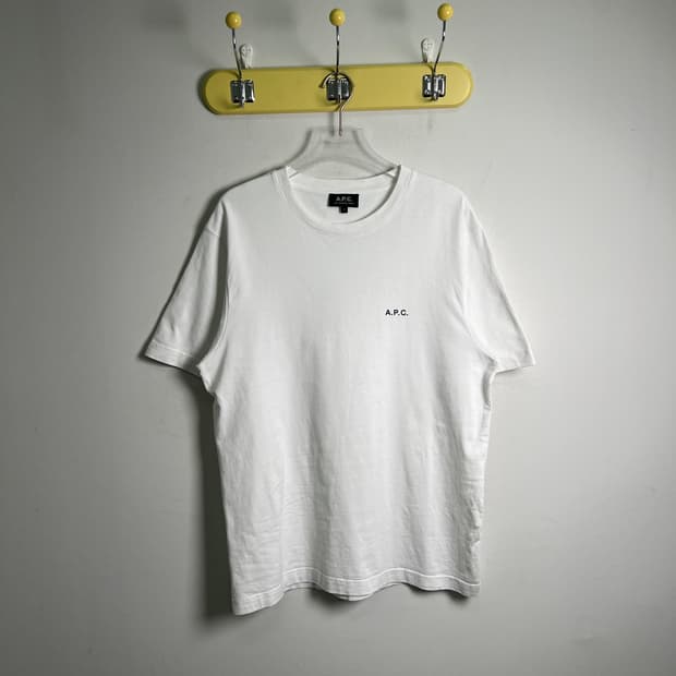 A.P.C 아페쎄 화이트 로고 반팔 티셔츠 L