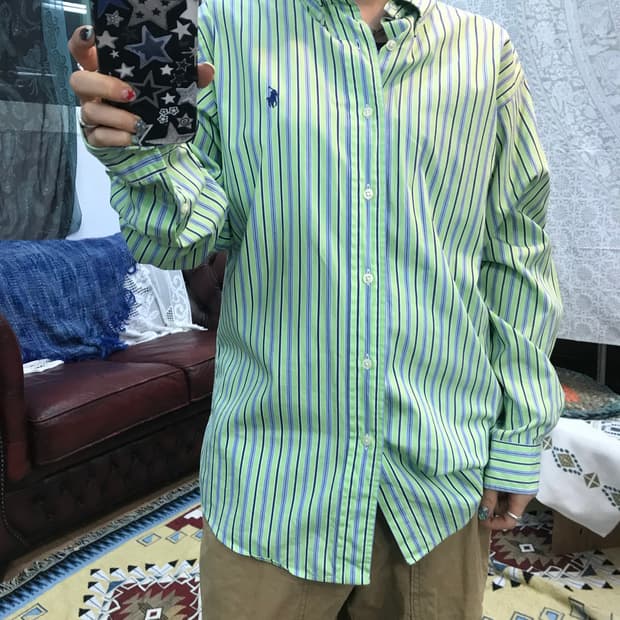 폴로랄프로렌 클래식핏 스트라이프 셔츠 