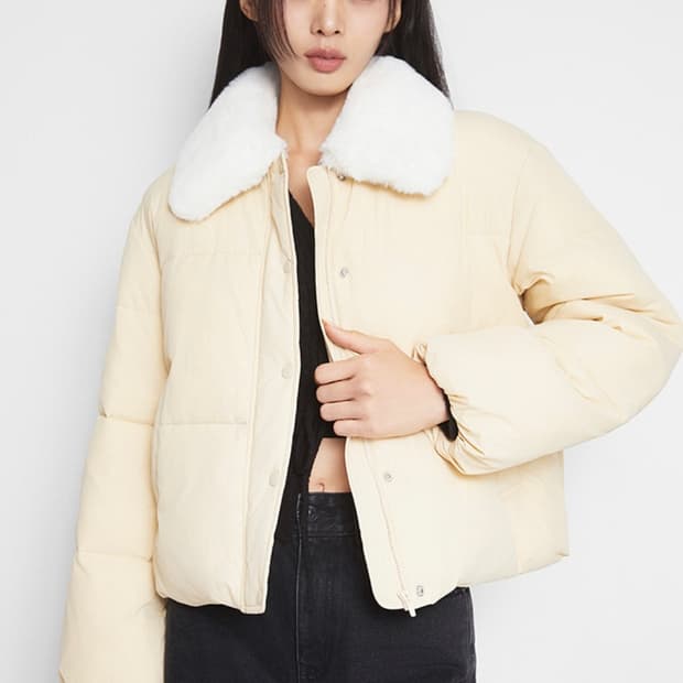 mixxo 크롭 카라 푸퍼