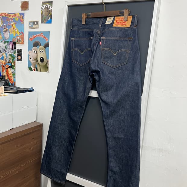Levis 리바이스 501 버튼플라이 생지 인디고 데님 팬츠