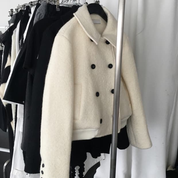 더블 울 부클 자켓