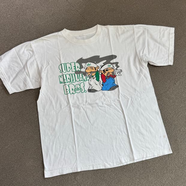 Vintage marijuana mario t shirt