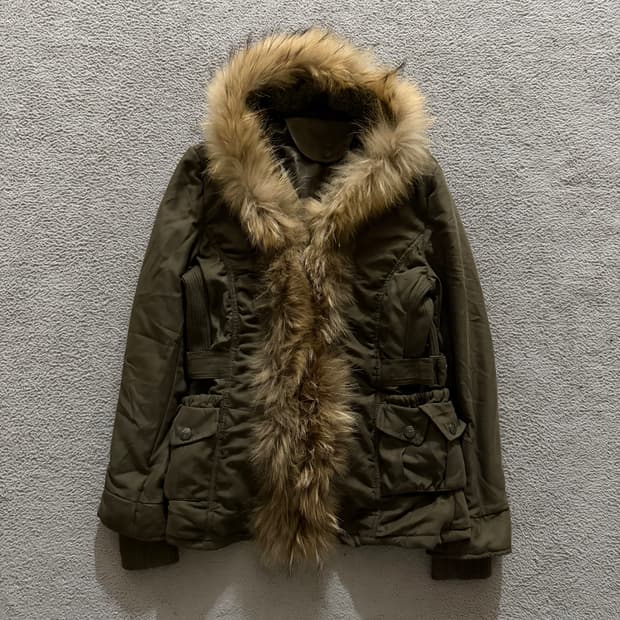 Khaki fur jacket