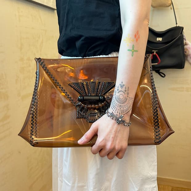 mame kurogouchi 투명 PVC 클러치백