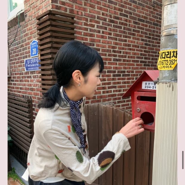 후추카루 도트 스카프