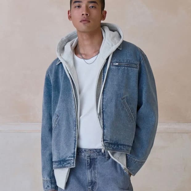 (새상품) 무신사 스탠다드 데님 워크 재킷 라이트 인디고