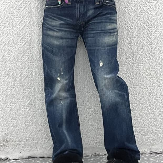 리바이스 523 디스트로이드 페인팅 패치 데님 팬츠 30인치 C06909