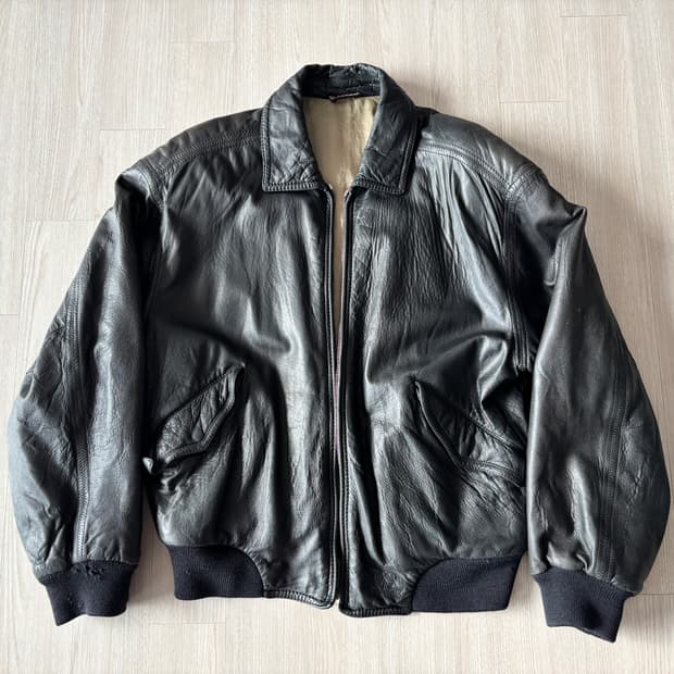 80s 휴고보스 레더자켓