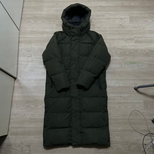 탑텐 폴라리스 덕다운 후드 롱패딩 점퍼 [카키] M/95