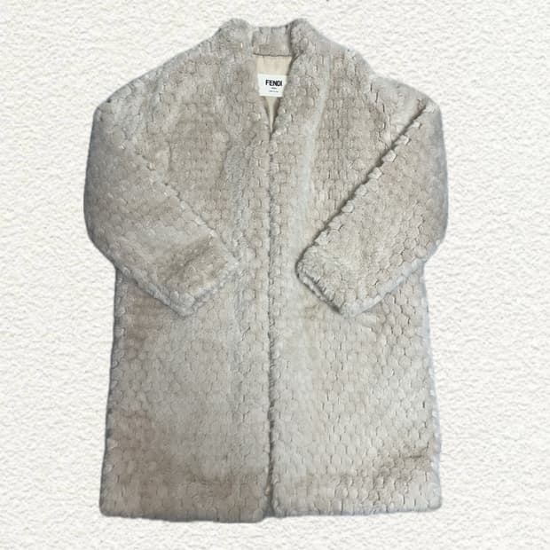 펜디 여성 퍼 코트 아이보리 L