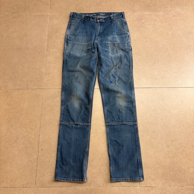 빈티지 칼하트 더블니 워싱데님 팬츠