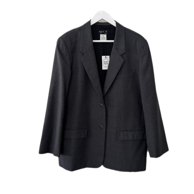 아니에스베(agnès b.) 차콜 그레이 2버튼 울 블레이저 