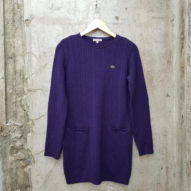 라코스테 케이블 니트 원피스