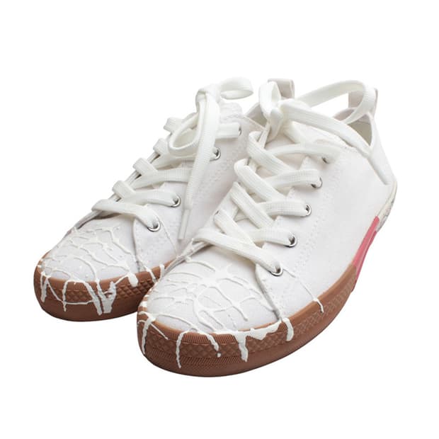 메종 마르지엘라 화이트 프린트 스니커즈 36 반