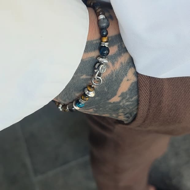 🪶 Silver 925 & Tiger Eye Stone Bracelet