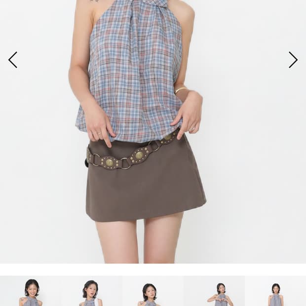 오운서 OWNSER Koala Halter Check Top
