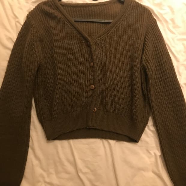 브라운 니트 가디건