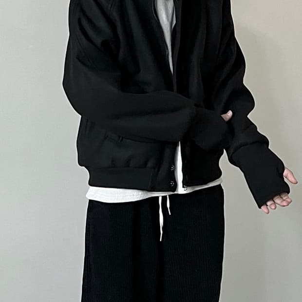 Cent warmer jacket 남자 워머 그레이 크롭 울 블루종