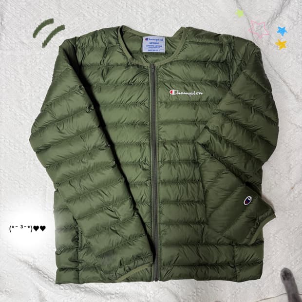 챔피온 카키 경량패딩