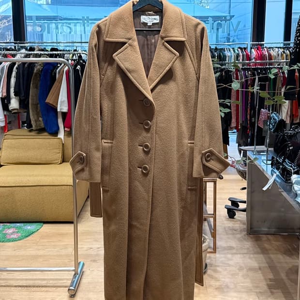 입생로랑 브라운 4b 울 롱코트 