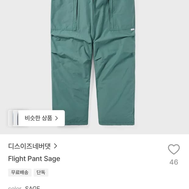 디스이즈네버댓 Flight Pant Sage