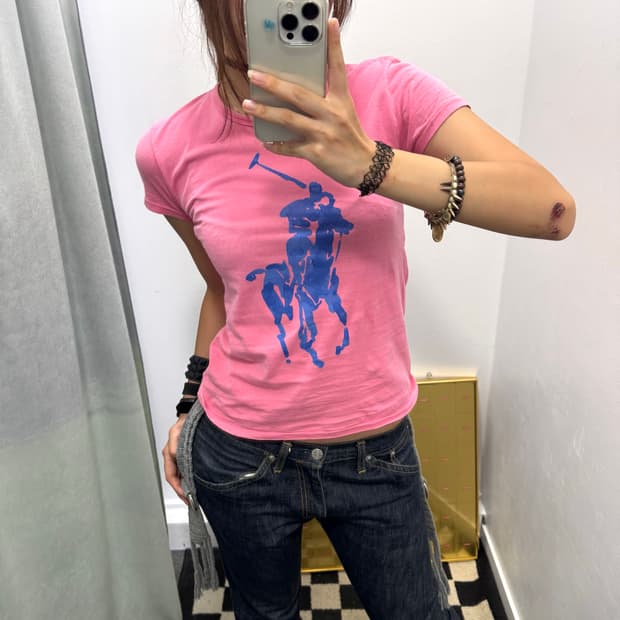 폴로 핑크 반팔티셔츠