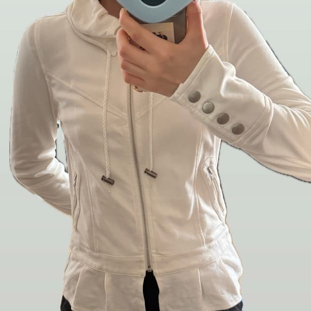 프릴 후드 집업 빈티지