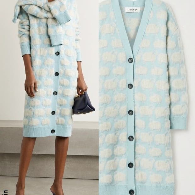 랑방 컬렉션 어린양 Sheep 자수 롱 가디건