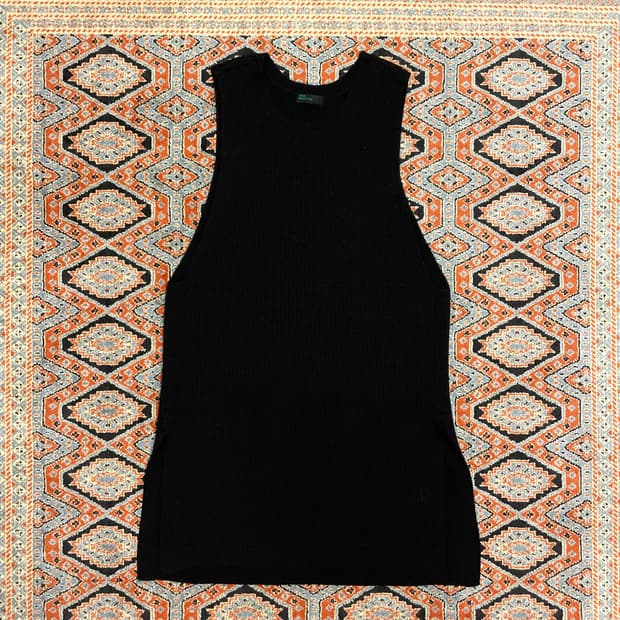 베네통 블랙 니트 나시 트임 원피스 여성FREE