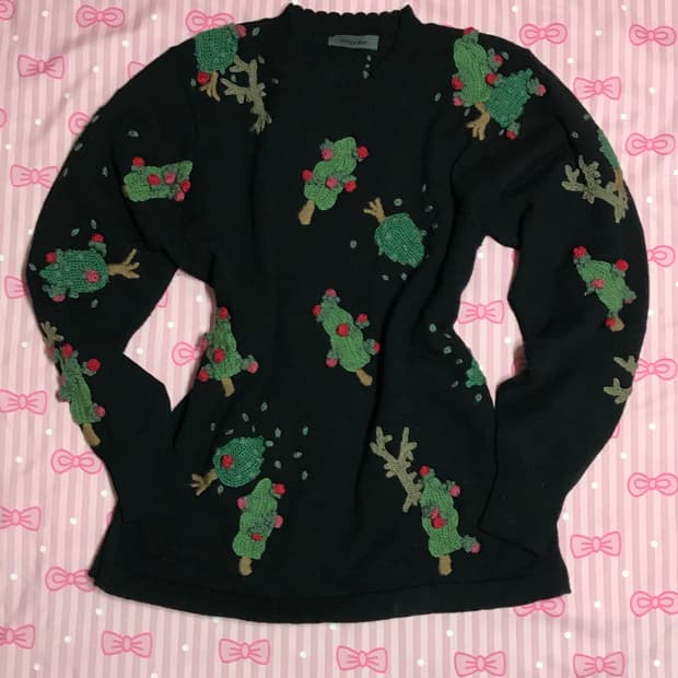 크리스마스 전까지 할인 트리 블랙 크리스마스 니트