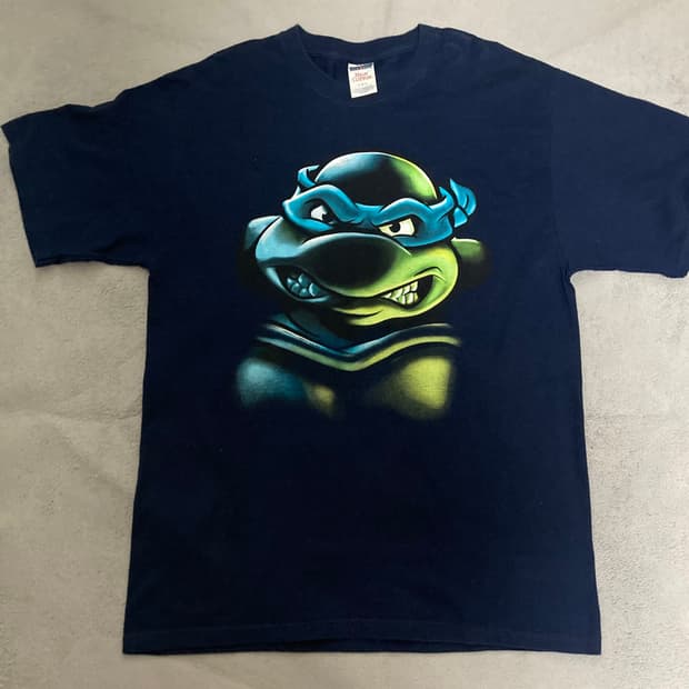 [L] TMNT 닌자거북이 레오나르도 앵그리 빅페이스 티셔츠