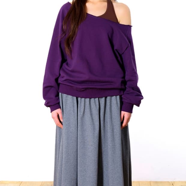 코이세이오038 오프숄더 스웻셔츠 