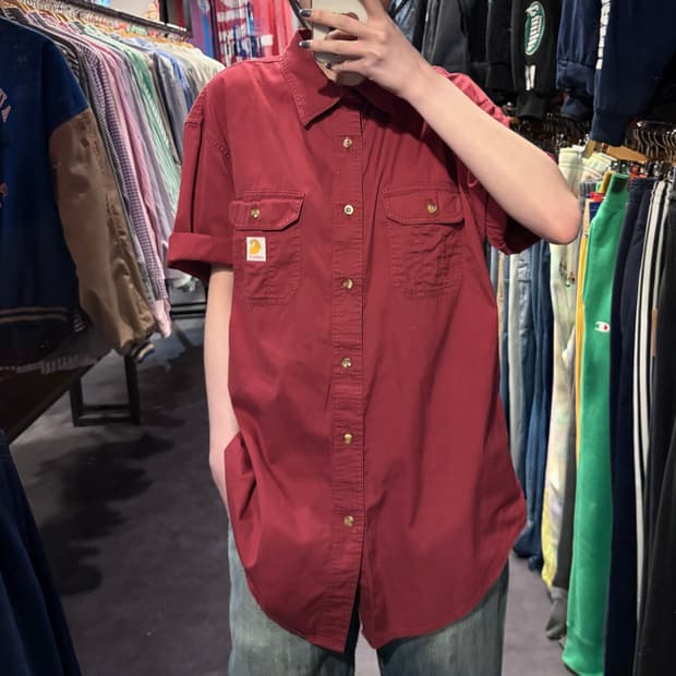 [IM] Carhartt 칼하트 투포켓 반팔 셔츠 레드