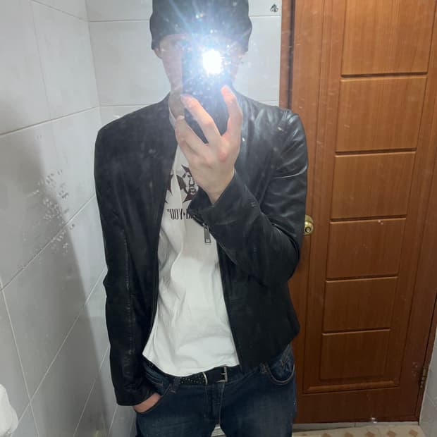 2016ss/ 아르마니 익스체인지 100 천연 Nappa소가죽자켓