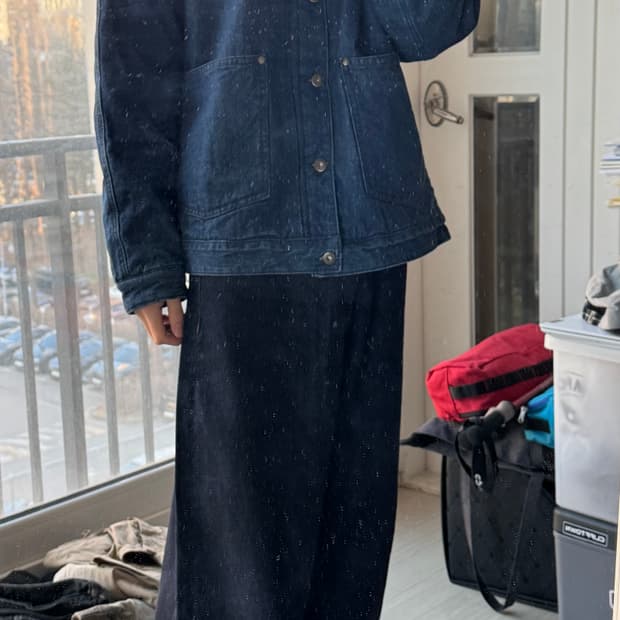 새상품급 Gu 데님 후리스 자켓105