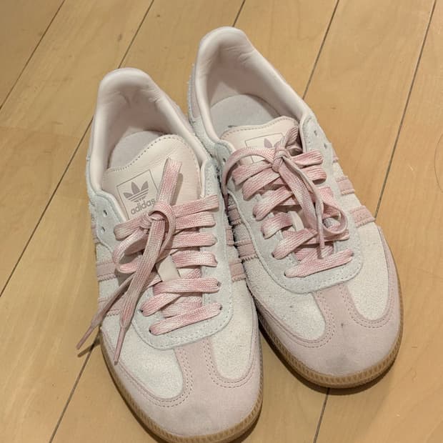 아디다스 삼바 핑크 스웨이드 스니커즈