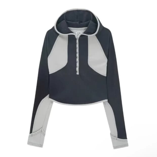 SUU(coyseio) 스냅 하프 후드 (네이비, 검정)