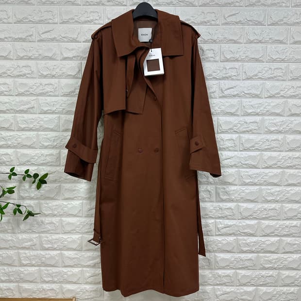 (F)뮤제라 RAON 라온 더블브레스티드 트렌치 코트 초코브라운