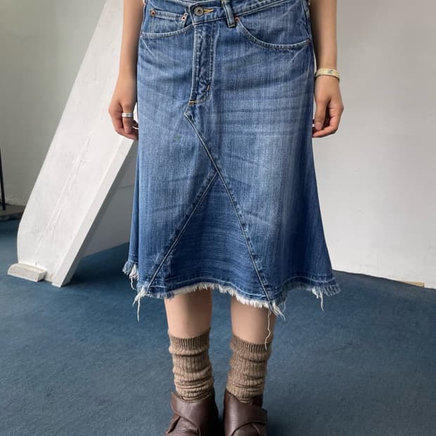 Niko And 빈티지 비대칭 스커트