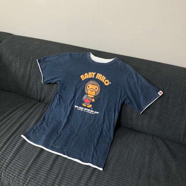 리버시블 베이비 마일로 양면 티셔츠 Navy/White