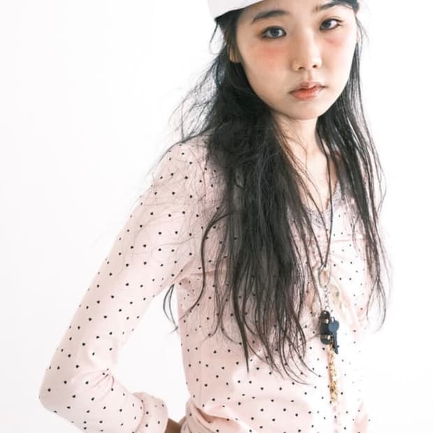 샵페어리 mini heart lace top (light pink)